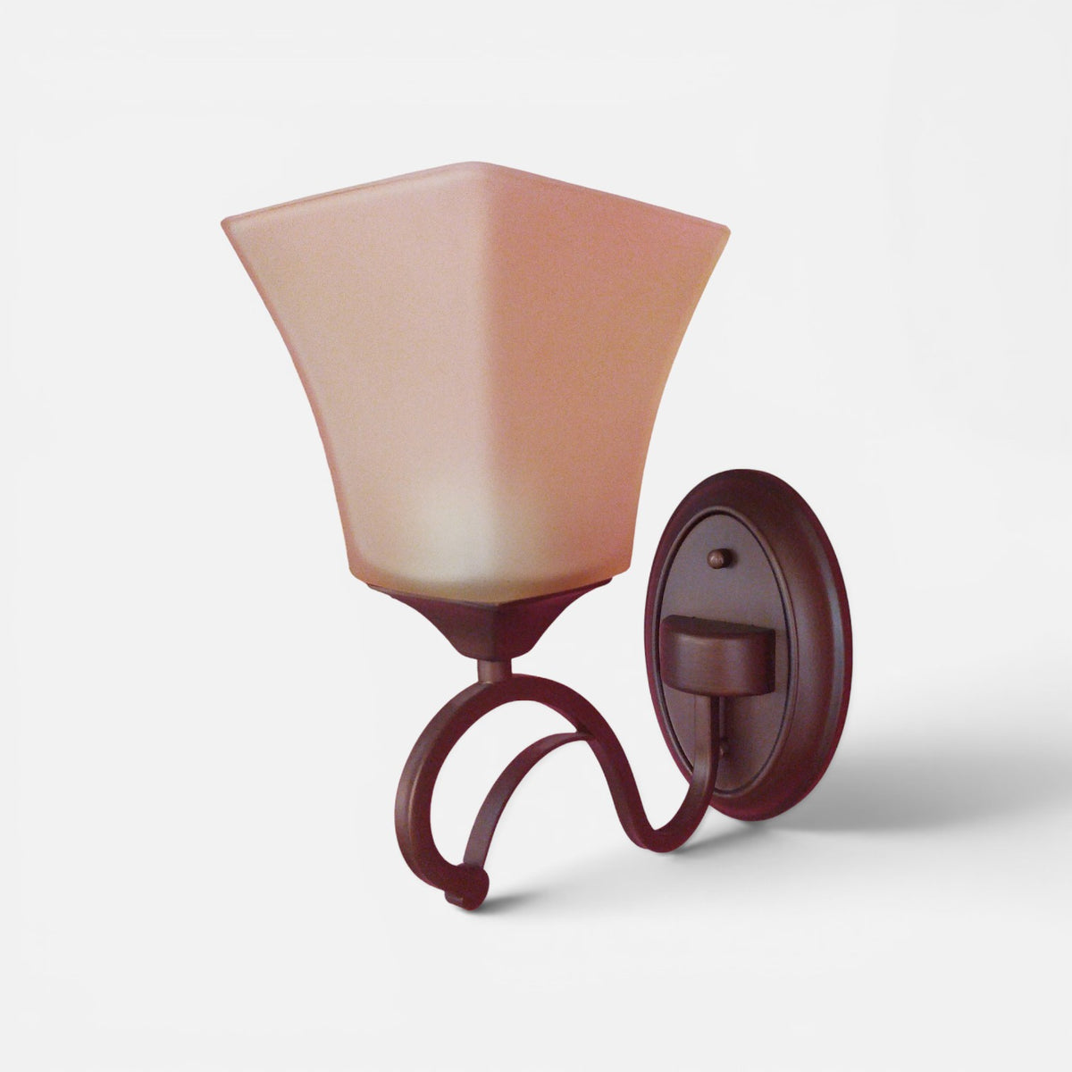 Coffee Brown Wall Light with Square yellow glass
