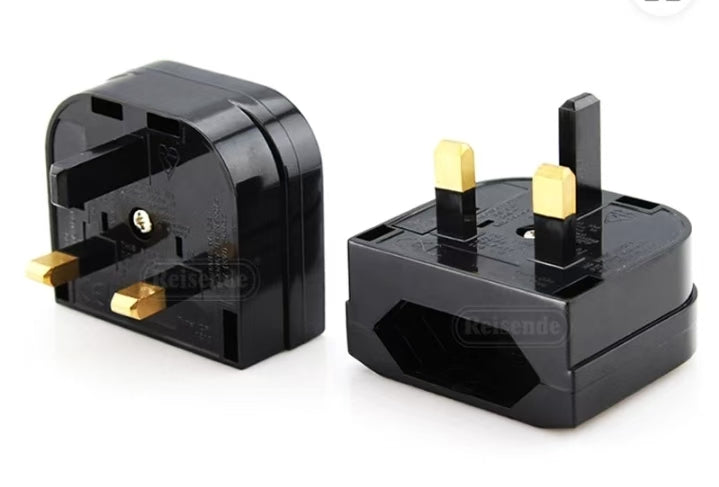 EU 2 pin to UK 3 pin Adapter Fused