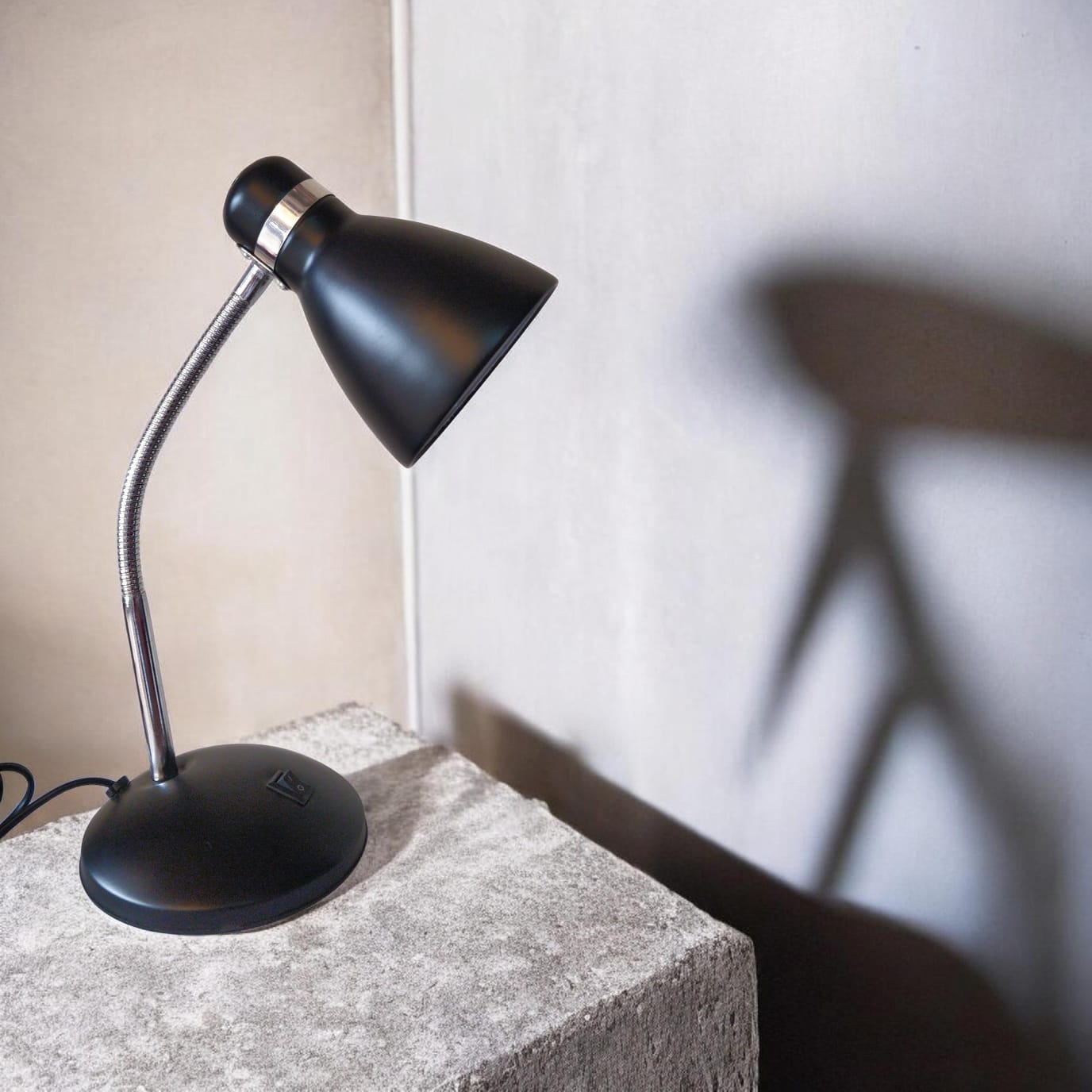Small Black chrome reading desk lamp