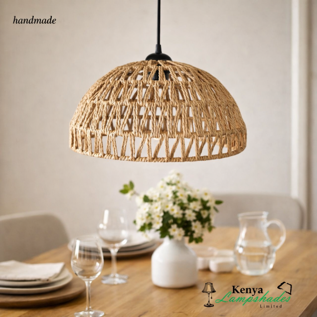 Handmade Woven Dome Pendant