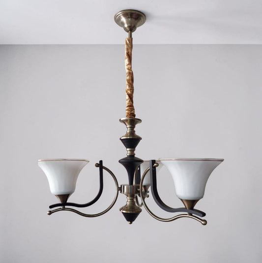 Classic 3 arm Black+Antique Brass Chandelier 1052-3