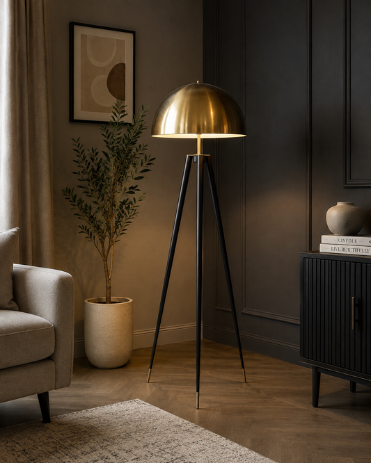 Mushrrom Dome Tripod Floor Lamp