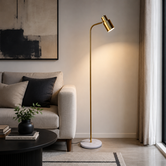 Slim Gold Reading Floor Lamp