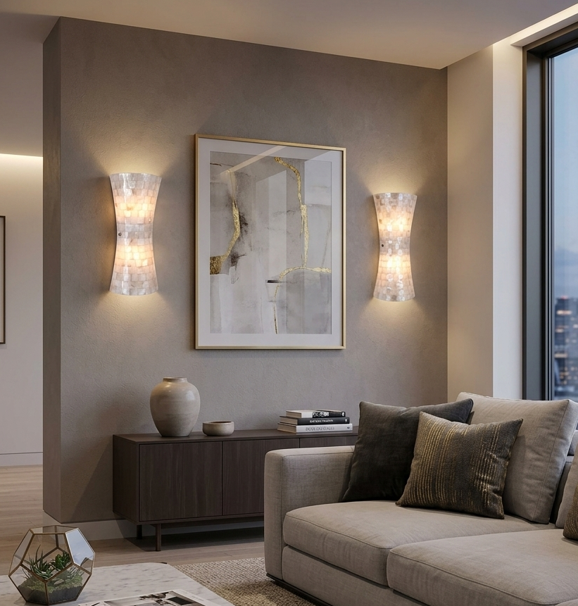 Shell Capisz Glass Mosaic Wall Light