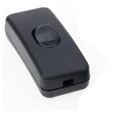 Black Inline Rocker Bedside Switch