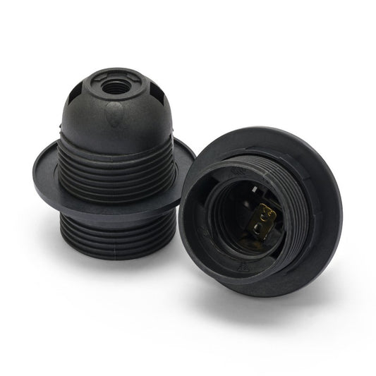 E27 Holder Full Thread Black