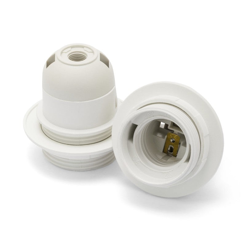 E27 Holder Half Thread White