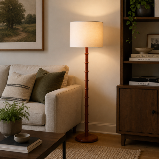 Bamboo Design Wood Floor Lamp